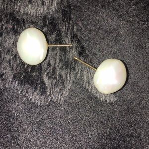 14mm Pearl Stud 18K Earrings